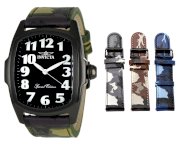 Invicta Men's 1026 Lupah Green Camouflage Leather Interchangeable Strap Watch Set