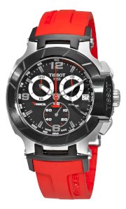 Tissot Men's T0484172705701 T-Race Red Strap Chronograph Watch