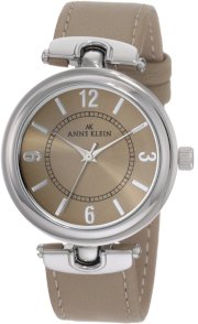 Đồng hồ AK Anne Klein Women's 10/9837TPTP Silver-Tone Taupe Leather Strap Watch