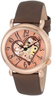 Stuhrling Original Women's 109.1245E14 Cupid II Rose-Tone Brown Leather Watch