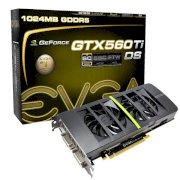 EVGA GeForce GTX 560 Ti DS Superclocked 01G-P3-1567-AR(NVIDIA GTX 560, GDDR5 1024MB, 256-bit, PCI-E 2.0)