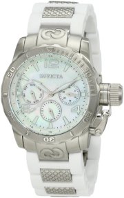 Invicta Women's 1696 Corduba Mother-Of-Pearl Dial White Polyurethane and Stainless Steel Watch