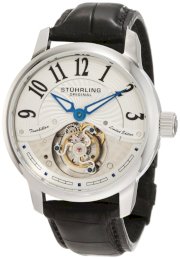 Stuhrling Original Men's 296B.3335X2 Imperial Tourbillion Silver-Tone Black Leather Watch