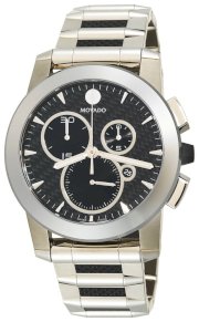 Movado Men's 606083 Vizio Steel and Carbon Fiber Bracelet Anthracite Dial Watch