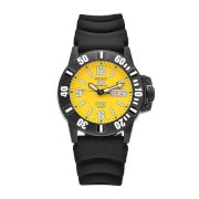 Seiko Men's SNZG87 Sports Black Rubber Automatic Yellow Dial Watch