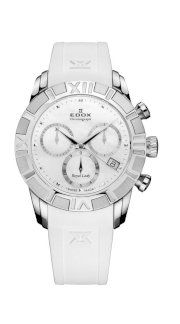 Edox Women's 10405 3 NAIN Royal Lady Mother Of Pearl Dial Rubber Chrono Watch