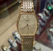 Đồng hồ đeo tay Longiness C007 Vỏ vàng - dây trắng