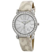 Breda Women's 5151_white White Paige Rhinestone Python Leather Watch