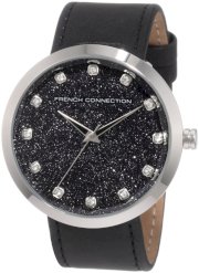 French Connection Women's FC1006SB Over-Sized Round Black Watch