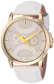 D&G Dolce & Gabbana Women's DW0698 Twin Tip Classic Round Boyfriend Analog Multi-Function Silver and White Dial Watch