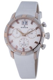 Edox Women's 10018 357R AIR Royal Chronograph White Dial Watch