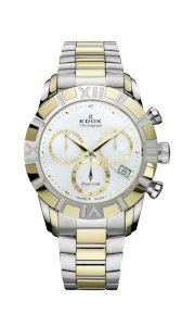 Edox Women's 10406 357J NAID Royal Lady Two- tone Stainless Steel Chrono Watch
