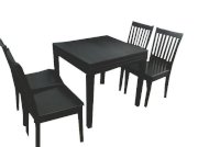 Bộ bàn 4 ghế màu đen BA04