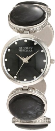 Badgley Mischka Women's BA/1199BMSV Swarovski Crystals Accented Silver-Tone Watch
