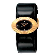 Jill Stuart Women's SILDD001 Facet Oval Collection Leather Strap Watch