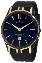 Edox Men's 27033 357JN NID Grand Ocean Black And Yellow Gold Ion-Plating Date Watch