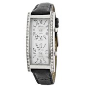 Breda Women's 2185_blk Black Nicola Dual Time Zone Classic Leather Watch