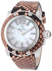 Glam Rock Women's GR40031-CORAL Palm Beach Diamond Accented Coral Python Watch