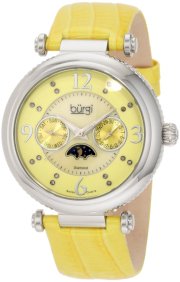 Burgi Women's BU43YW Round Swiss Quartz Diamond Classic Stainless Steel Day Date Watch