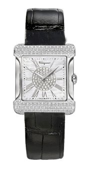 Ferragamo Women's F57SBQ9102S S009 Palagio Diamond Roman Numeral Mother-Of-Pearl Watch