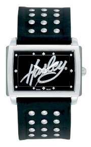 Harley-Davidson® Women's Bulova Watch. Black Dial. Glitter Logo on Dial. Curved Crystal. 76L157