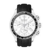 Claude Bernard Men's 10203 3 AIN Aquarider Silver Chronograph Tachymeter Rubber Watch