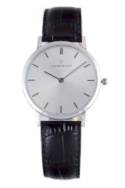 Đồng hồ đeo tay Claude Bernard Men's 20061 3 AIN Classic Gents - Slim Line Silver Dial Black Leather Watch