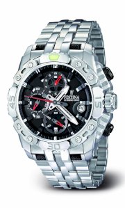Festina Men's Tour De France F16542/3 Silver Stainless-Steel Quartz Watch with Black Dial