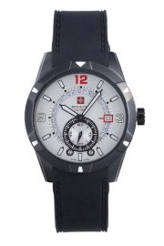 Swiss Military Calibre Men's 06-4R5-13-001R Revolution IP Black Sub-seconds Date Display Black Rubber Watch