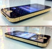 Khung viền vàng đính đá Swarovski iPhone 4 