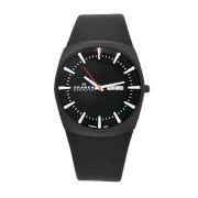 Skagen Men's 696XLTBLB Denmark Black Leather Black Dial Watch