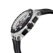 Swatch Men's SUIK400 Quartz Silver Dial Chronogram Black Bands Watch