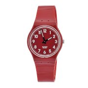 Swatch Women's GR154 Quartz Red Dial Plastic Watch