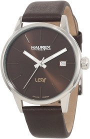 Haurex Italy Women's 6A363DM1 Leaf Lady Round Brown Dial Leather Watch