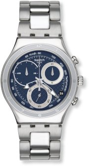 Swatch Men's Irony YCS547G Silver Stainless-Steel Quartz Watch with Blue Dial