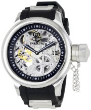 Invicta Men's 1088 Russian Diver Mechanical Skeleton Dial Black Polyurethane Watch