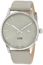 Haurex Italy Men's 6A363UG1 Leaf Light Grey Dial Leather Band Watch