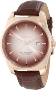 Invicta Men's 11740 Vintage Brown Dial Black Leather Watch