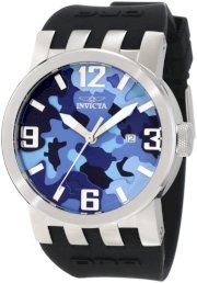 Invicta Men's 10456 DNA Blue Camouflage Dial Black Silicone Watch