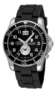 Victorinox Swiss Army Men's 241440 Maverick GS Dual Time Black Double Date   Dial Watch