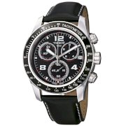 Tissot Men's T0394171605702 V 8 Black Leather Strap Chronograph Dial Watch