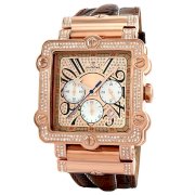 JBW-Just Bling Men's JB-6215-238-E "Phantom" Rose-Gold Chronograph Brown Leather Diamond Watch