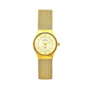 Skagen Women's 233XSGGG2 Denmark Goldtone Mesh Gold Dial Watch