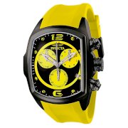 Invicta Men's 6726 Lupah Collection Chronograph Black Ion-Plated Yellow Rubber Watch