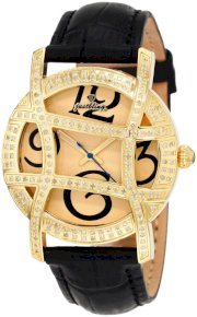 JBW-Just Bling Women's JB-6245L-A "Olympia" Diamond Grid Bezel Leather Band Watch