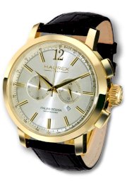 Haurex Italy Men's 9G330USS Maestro Gold PVD Case Chronograph 24 Hour Watch