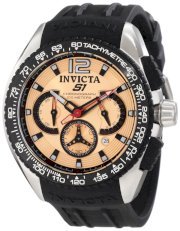 Invicta Men's 1849 S1 Chronograph Rose Gold Dial Black Polyurethane Watch