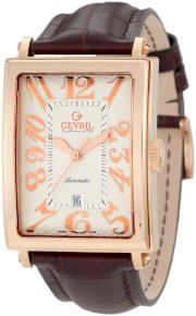Gevril Men's 5100A Avenue of America Swiss Automatic Rose-Gold Sub-Second Leather Watch