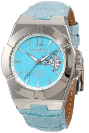 Haurex Italy Women's 8A340DT1 Yacht Lady Turquoise Leather Date Watch