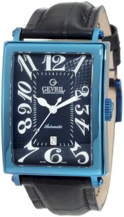 Gevril Men's 5006A Avenue of America Swiss Automatic Blue Leather PVD Watch